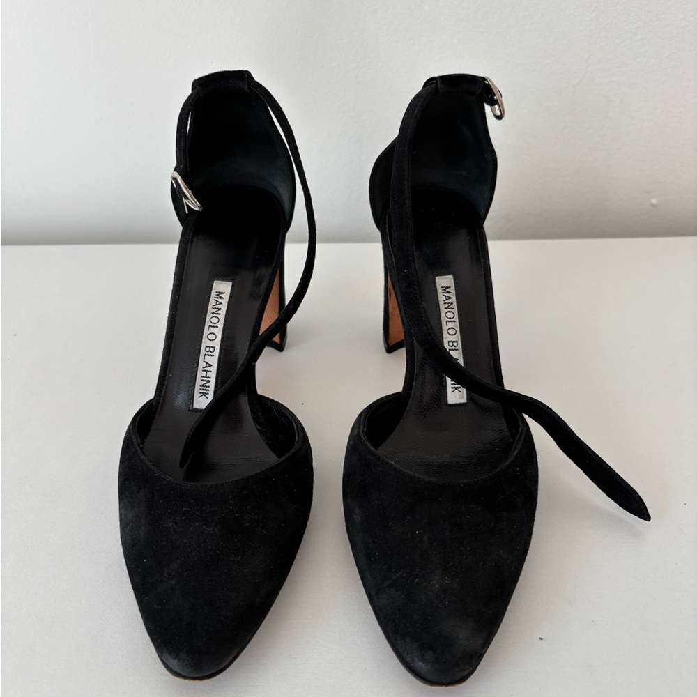 Manolo Blahnik Black Suede Heels
